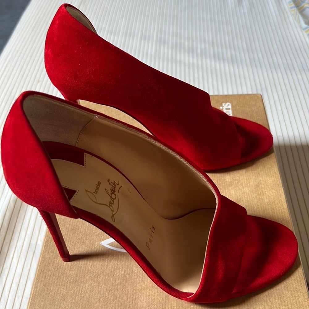 Christian Louboutin Red Phoebe Sandals. Size 37.5